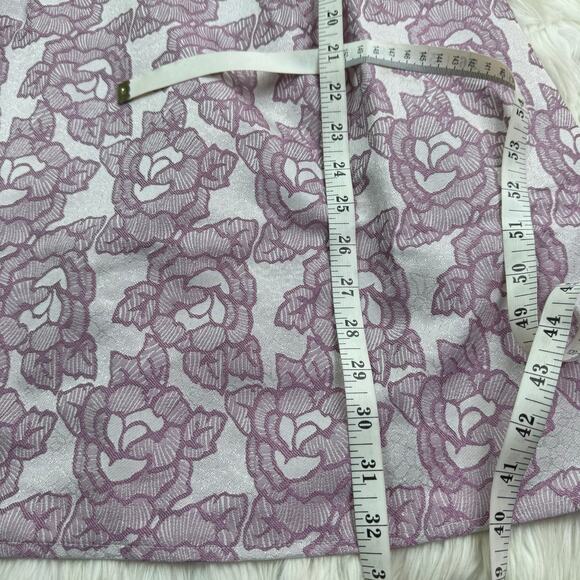 Lulus Cap Sleeve Floral Violet Brocade Mini Cocktail Dress Size M NWT - Picture 6 of 12